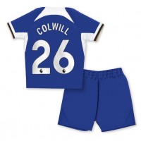 Camisa de Futebol Chelsea Levi Colwill #26 Equipamento Principal Infantil 2023-24 Manga Curta (+ Calças curtas)